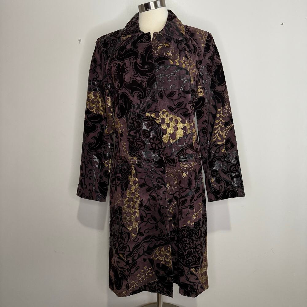 VINTAGE | Newport News Whimsygoth Embellished Suede Leather Jacket Coat Large